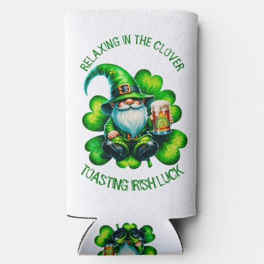 Schattigee Gnome St Patrick's Day met bier | (Achterkant)