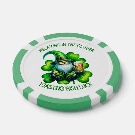 Schattigee Gnome St Patrick's Day met bier | Poker Chips (Enkel)