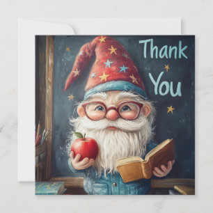 Schattigee Gnome Teacher - Dank u illustratie Feestdagenkaart