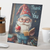 Schattigee Gnome Teacher - Dank u illustratie Reclamebord Met Voetstuk (Insitu)