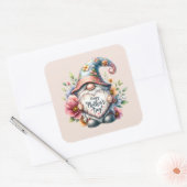 Schattigee gnoom Happy Moederdag Vierkante Sticker (Envelop)