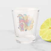 Schattigee Gnoom, Zonnebloem & Hart Autisme Bewust Shot Glas (Achterkant)
