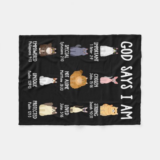 Schattigee God zegt dat ik kattenliefhebber ben Ch Fleece Deken (Voorkant (Horizontaal))