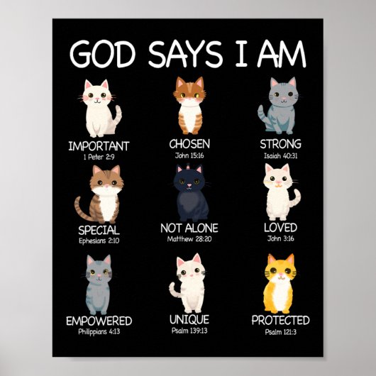 Schattigee God zegt dat ik kattenliefhebber grappi Poster (Voorkant)