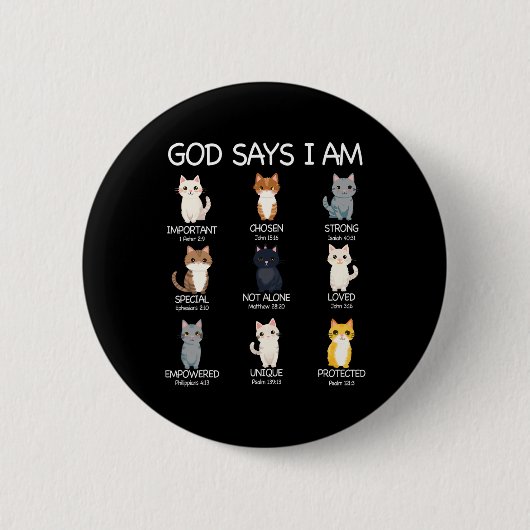 Schattigee God zegt dat ik kattenliefhebber grappi Ronde Button 5,7 Cm (Voorkant)