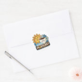 Schattigee Goedemorgen Koffie Ronde Sticker (Envelop)