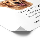 Schattigee Golden Retriever bruiloft handtekening Poster (Hoek)