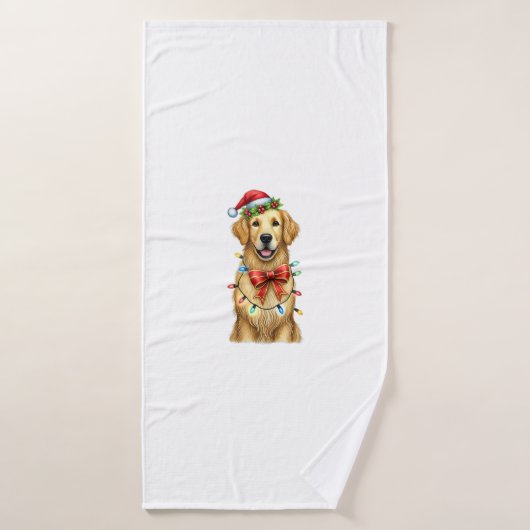Schattigee Golden Retriever Dog Coquette Bow Chris Badhanddoek (Badhanddoek)