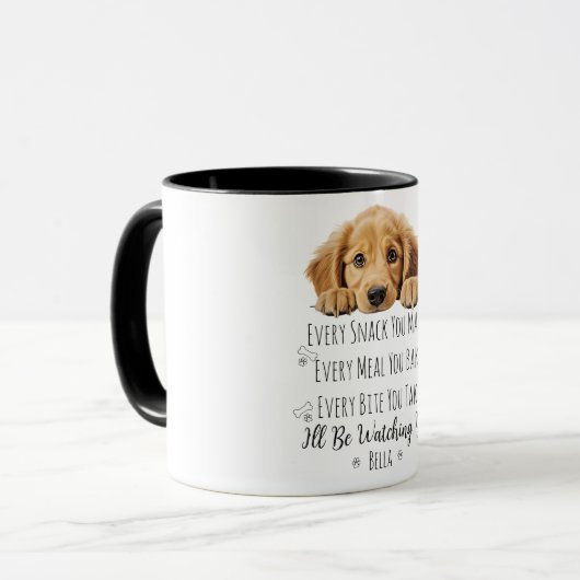 Schattigee Golden Retriever Dog Funny Custom Mok (Voorkant links)