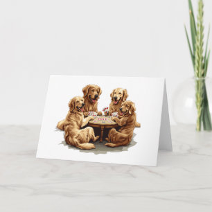 Schattigee Golden Retriever Dogs Speelkaarten Kaart