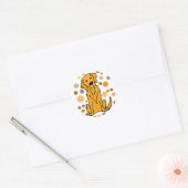 Schattigee Golden Retriever en Circle Pattern Art Ronde Sticker (Envelop)
