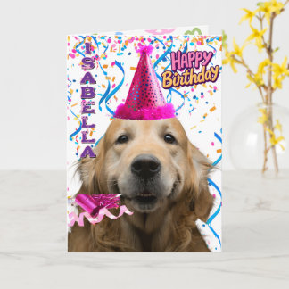 Schattigee Golden Retriever Gepersonaliseerde Happ Kaart