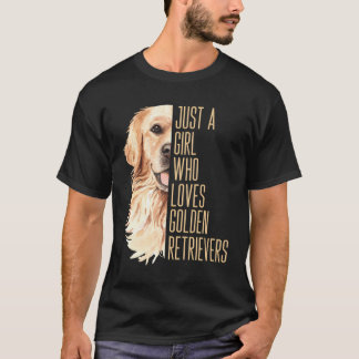 Schattigee golden retriever gewoon een meisje dat  t-shirt