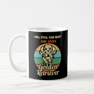 Schattigee Golden Retriever. Hart steelt hond. gra Koffiemok
