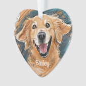 Schattigee Golden Retriever Hondenkerst gepersonal Ornament (voorkant)
