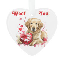 Schattigee Golden Retriever met Heart Box voor Hon