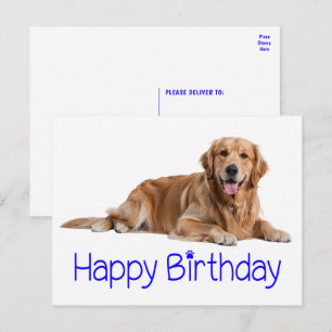 Schattigee Golden Retriever Puppy Dog Happy Birthd Briefkaart