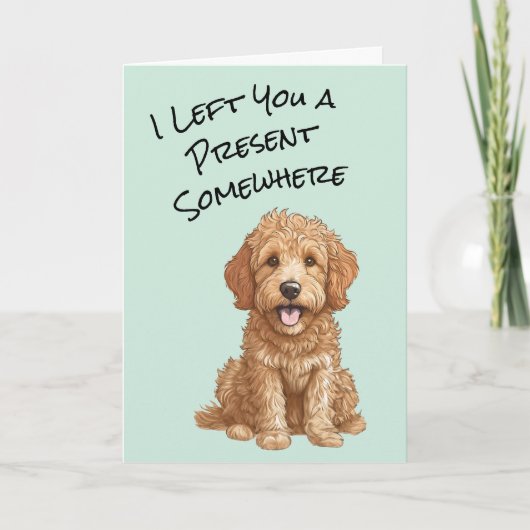 Schattigee Goldendoodle Dog Happy Birthday Kaart (Voorkant)