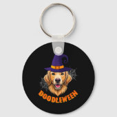 Schattigee Goldendoodle Halloween Spooky Golden Do Sleutelhanger (Voorkant)