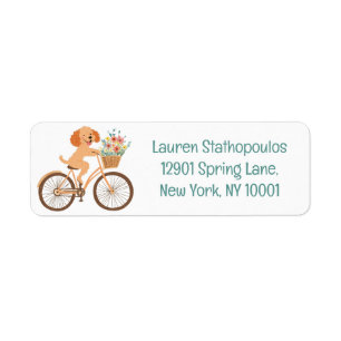 Schattigee Goldendoodle Hond Fietsen Spring Flower Etiket
