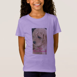 Schattigee Goldendoodle, paarse, T-shirt voor meis
