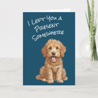 Schattigee Goldendoodle Puppy Happy Birthday Kaart