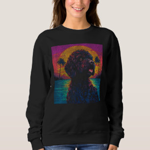 Schattigee Goldendoodle Sunset Retro Stijl Trui