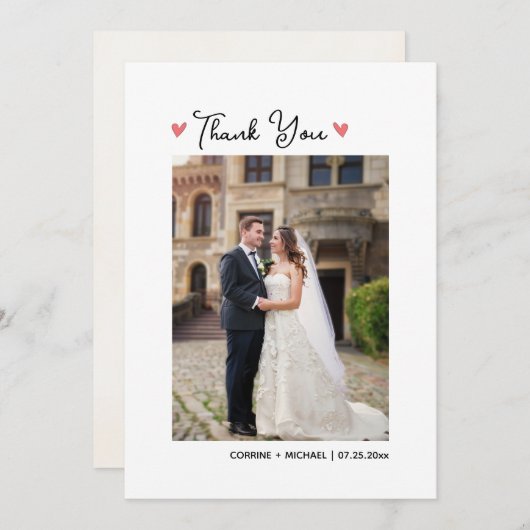 Schattigee Golf Theme Bruiloft Dank u Kaart met Fo (Voorkant / Achterkant)