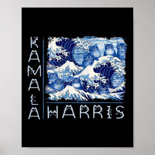 Schattigee golf van blauwe katten voor Kamala Harr Poster
