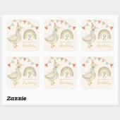 Schattigee Goose Baby Verjaardag Square Sticker (Vel)