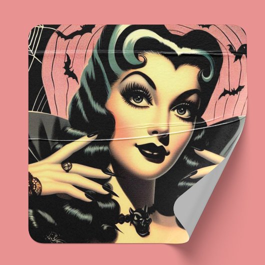 Schattigee Gothic Pin-up Vierkante Sticker