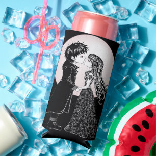 Schattigee Gotische Emo Kinder Kus Valentijnsdag