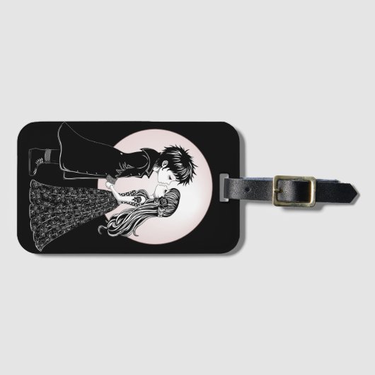 Schattigee Gotische Emo Kinder Kus Valentijnsdag Bagagelabel (Voorkant (horizontaal))