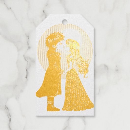 Schattigee Gotische Emo Kinder Kus Valentijnsdag Cadeaulabels (Voorkant)