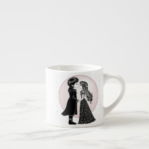Schattigee Gotische Emo Kinder Kus Valentijnsdag Espresso Kop