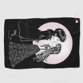 Schattigee Gotische Emo Kinder Kus Valentijnsdag Golfhanddoek (Horizontaal)