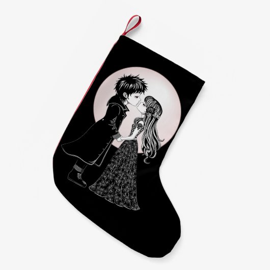 Schattigee Gotische Emo Kinder Kus Valentijnsdag Kleine Kerstsok (Voorkant (Hangend))