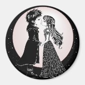 Schattigee Gotische Emo Kinder Kus Valentijnsdag Magneet (Voorkant)