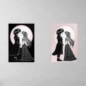 Schattigee Gotische Emo Kinder Kus Valentijnsdag Muurkunst Sets (Voorkant)