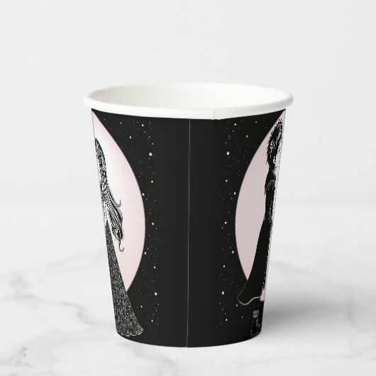 Schattigee Gotische Emo Kinder Kus Valentijnsdag Papieren Bekers (Rechts)