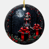 Schattigee gotische kerstelf. keramisch ornament (Achterkant)