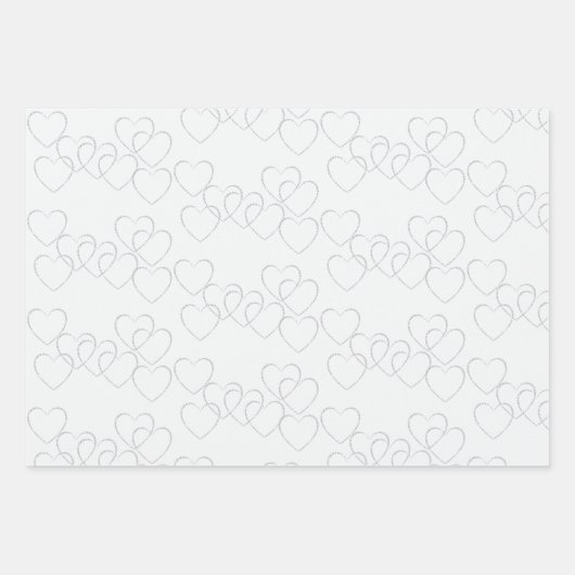 Schattigee gouden en zilveren hart charmes op wit inpakpapier vel (Voorkant 2)