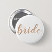 Schattigee Gouden Glitter Bruid Badge Button (Voorkant /achterkant)