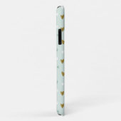 Schattigee Gouden Glitter en Mint Harten Patroon M Case-Mate iPhone Case (Achterkant/rechts)