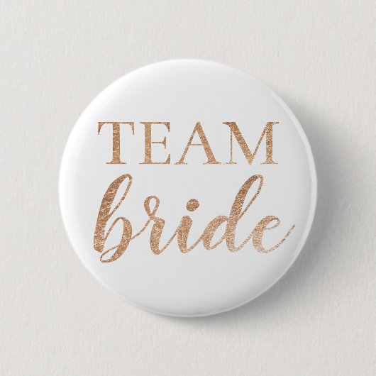 Schattigee Gouden Glitter Team Bruid Badge Button (Voorkant)