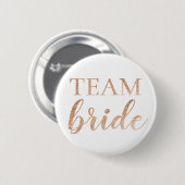 Schattigee Gouden Glitter Team Bruid Badge Button (Voorkant /achterkant)