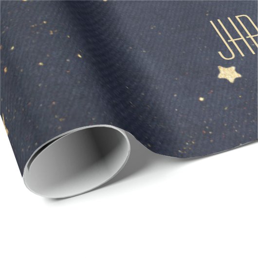 Schattigee gouden sterren gepersonaliseerd cadeaupapier (Rol Hoek)