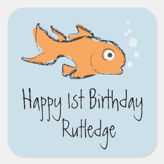 Schattigee goudvis vierkante sticker (Voorkant)