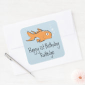 Schattigee goudvis vierkante sticker (Envelop)