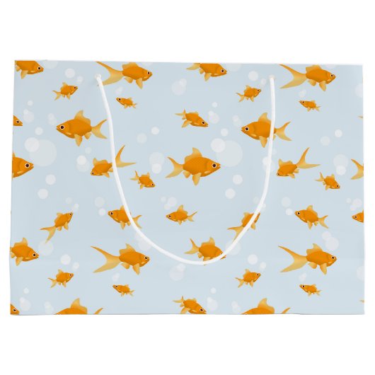 Schattigee goudvissen zwemmen in het water groot cadeauzakje (Achterkant)